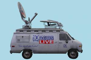 News Van van, vehicle, truck, carriage, car, metro, transit, transport, news, media, communication, radar